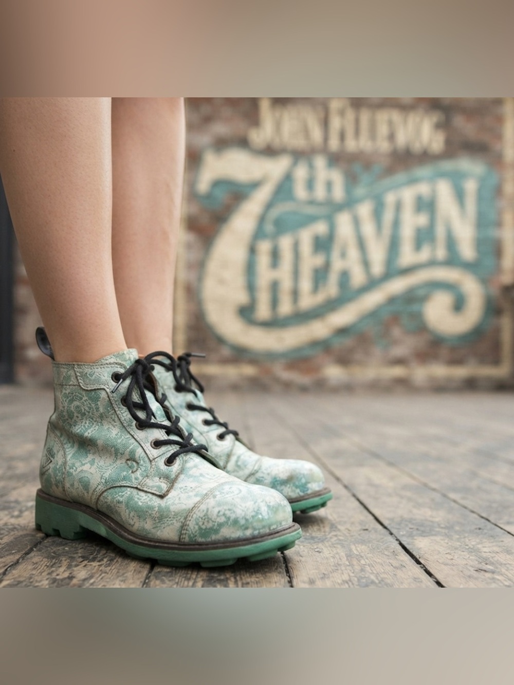Authentic John Fluevog Angel-soled Fluevogs 7th Heaven Derby lace up boots sz 9
